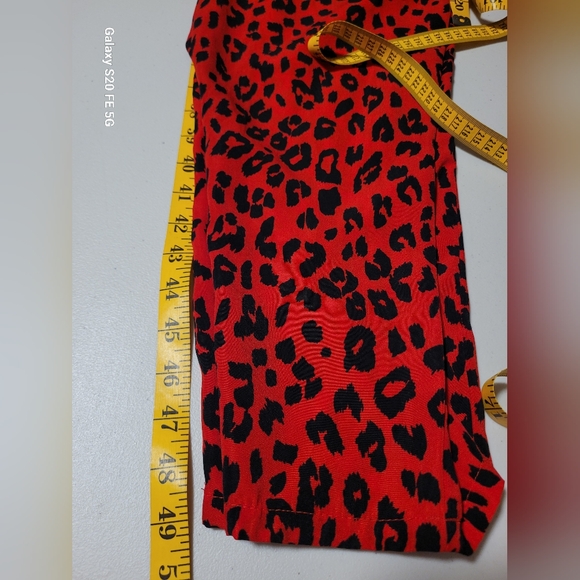 Charlotte Russe Leopard Print Pantsuit Red Black Size S Retro Punk Night Out - Picture 4 of 8